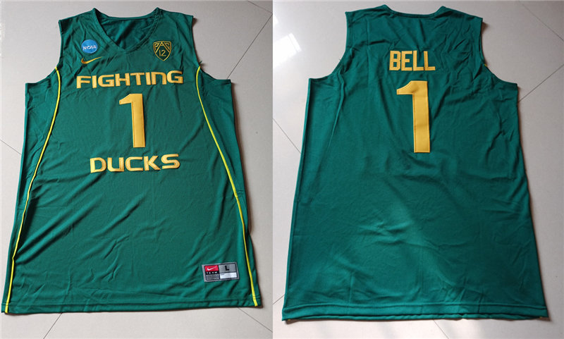 Mens Oregon Ducks #1 Jordan Bell green Fighting  Basketball Jersey
