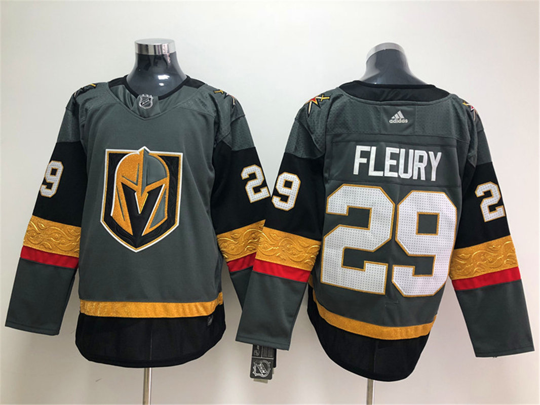 Men's Vegas Golden Knights #29 Marc-Andre Fleury Adidas Grey Jersey