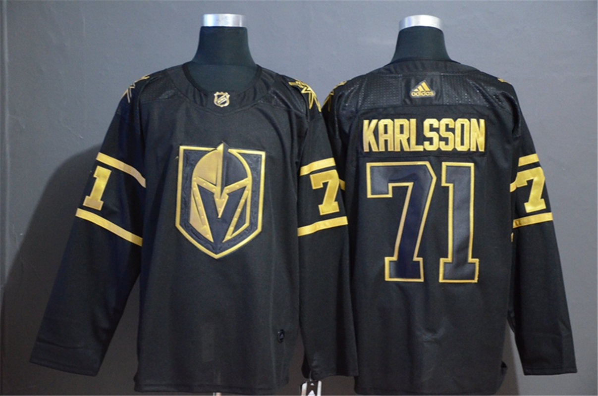 Men's Vegas Golden Knights #71 William Karlsson adidas Black Golden Edtion Jersey