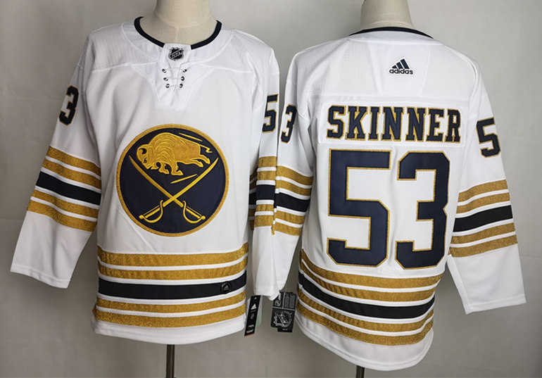 Men's Buffalo Sabres #53 Jeff Skinner White 50th Season Premier Player Jersey