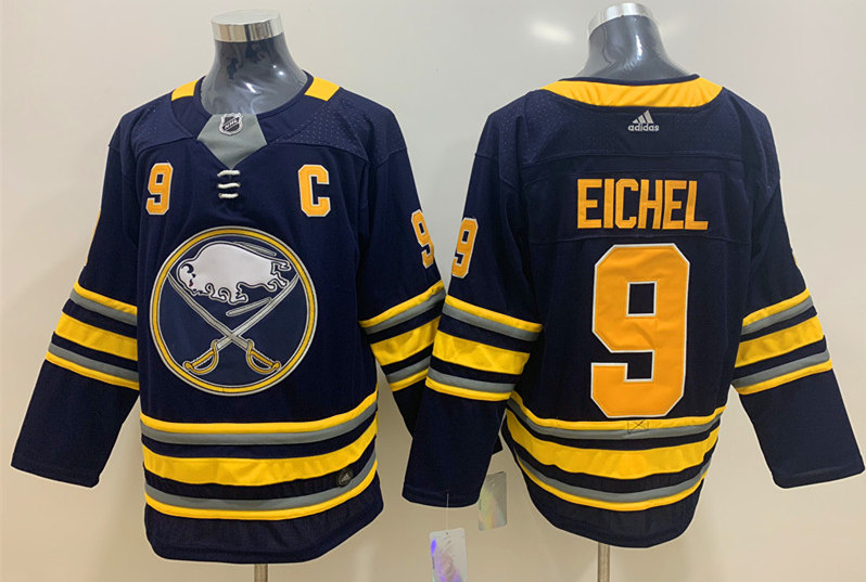 Men's Buffalo Sabres #9 Jack Eichel Adidas Home Navy Jersey