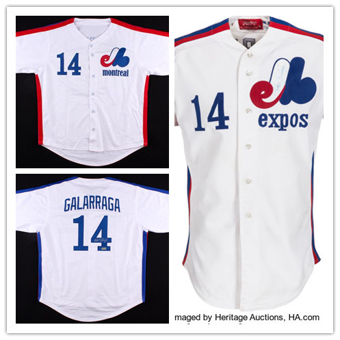 Men's Montreal Expos #14 ANDRES GALARRAGA White  Throwback Baseball Jersey 