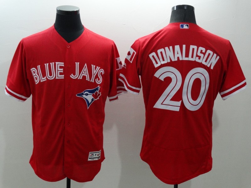 Men's Toronto Blue Jays #20 Josh Donaldson Majestic 2016 Red Flex base Jersey