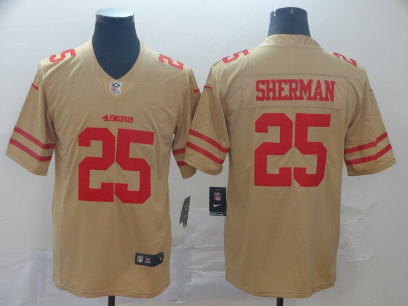 Men's San Francisco 49ers #25 Richard Sherman  Nike Gold Inverted Legend Jersey