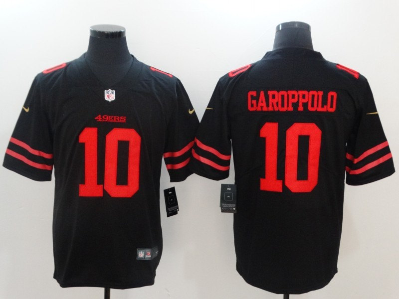 Men's San Francisco 49ers #10 Jimmy Garoppolo Black Nike Vapor Untouchable Limited Jersey