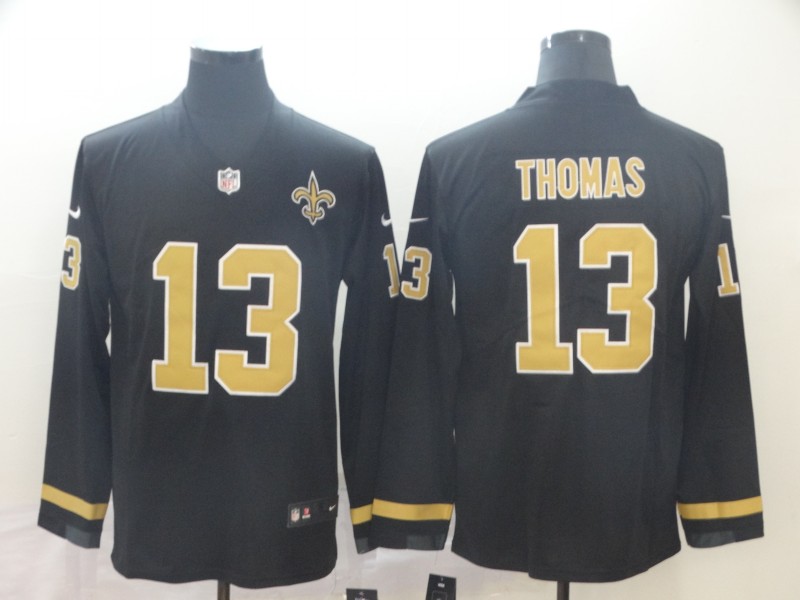 Men's New Orleans Saints #13 Michael Thomas Teams Nike Therma Long Sleeve Jersey (2)