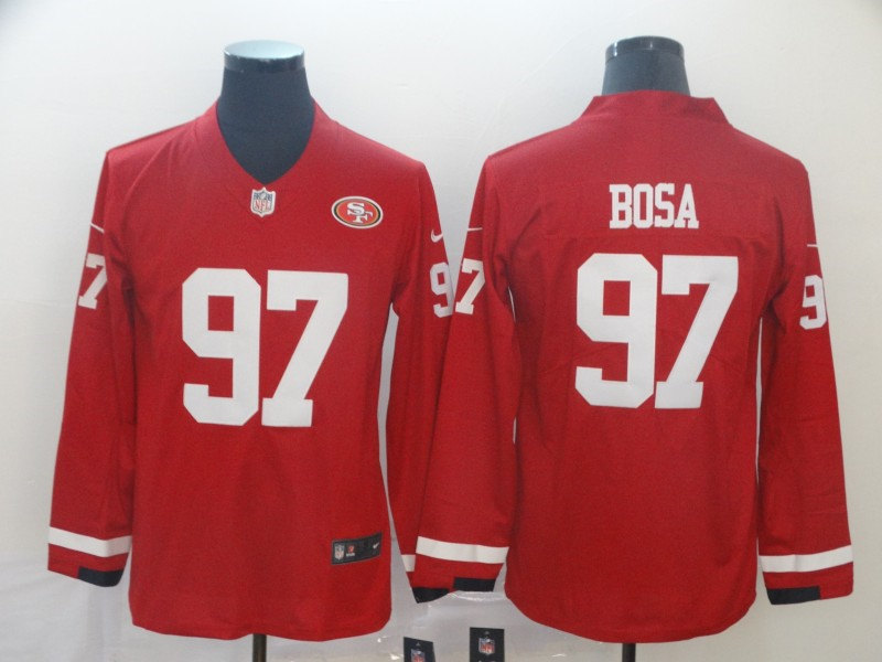 Men's San Francisco 49ers #97 Nick Bosa Teams Nike Therma Long Sleeve Jersey 