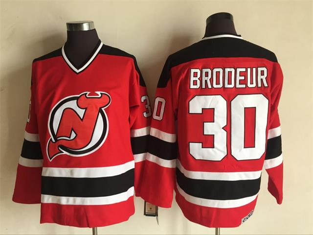 2Men's New Jersey Devils #30 Martin Brodeur Red CCM Throwback Jersey