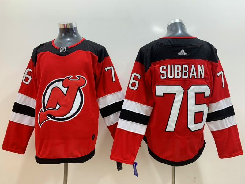 Men's New Jersey Devils #76 PK. Subban Adidas Home Red Jersey