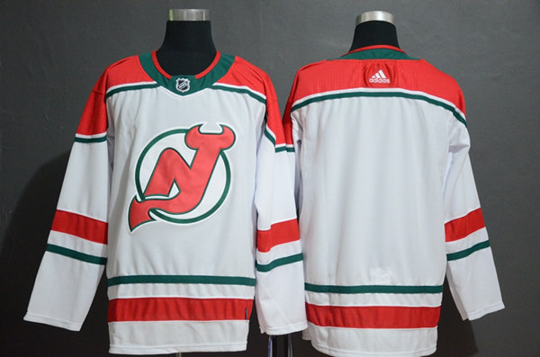 Men's New Jersey Devils Blank Adidas White Alternat eJersey