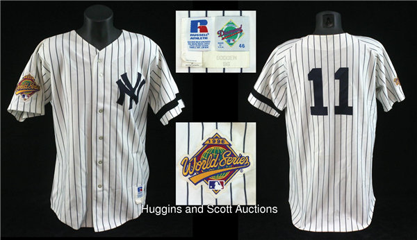 Men's New York Yankees #11 Dwight Gooden White 1996 World Series Baseball Jersey