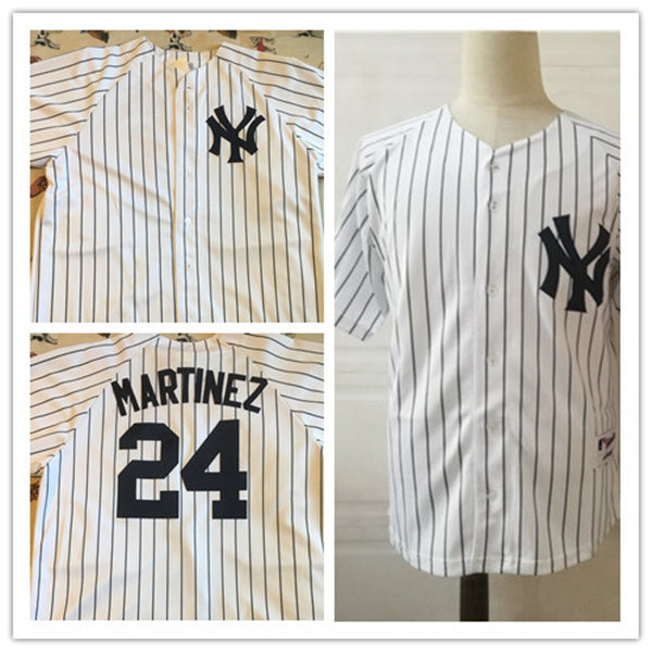 Men's New York Yankees #24 TINO MARTINEZ White Cool base Baseball Jersey