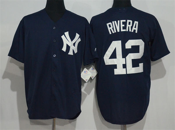 Men's New York Yankees Retired Player #42 Mariano Rivera Navy Cool base Baseball Jersey