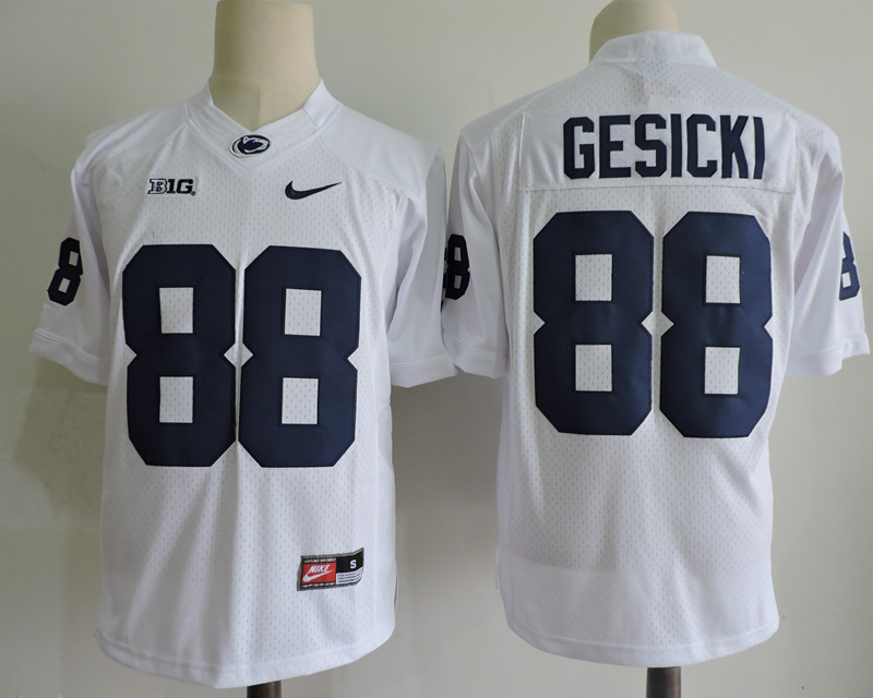 Mens Penn State Nittany Lions #88 Mike Gesicki White Football Jersey -with Name