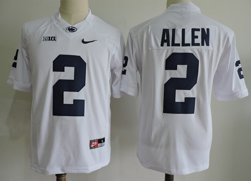 Mens Penn State Nittany Lions #2 Marcus Allen White Football Jersey -with Name 