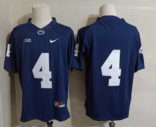 Mens Penn State Nittany Lions #4 Ricky Slade Navy Football Jersey -Without Name