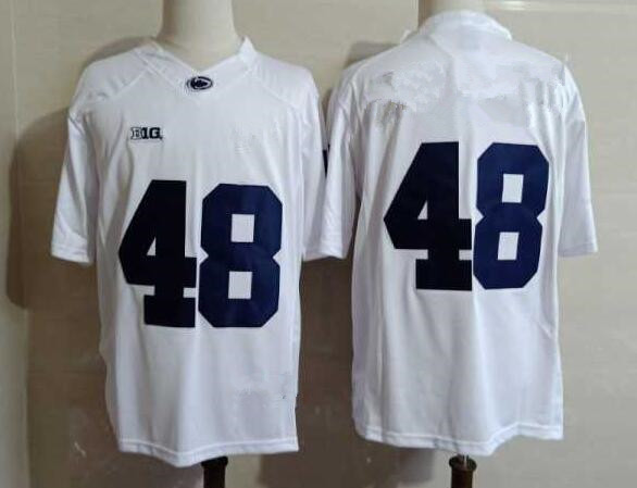 Mens Penn State Nittany Lions #48 Shareef Miller White Football Jersey-Without Name