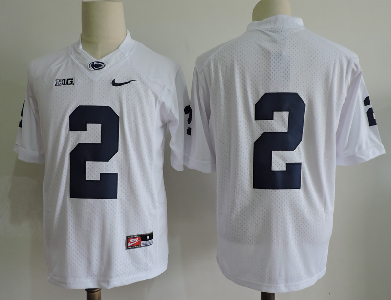 Mens Penn State Nittany Lions #2 Marcus Allen White Football Jersey-Without Name
