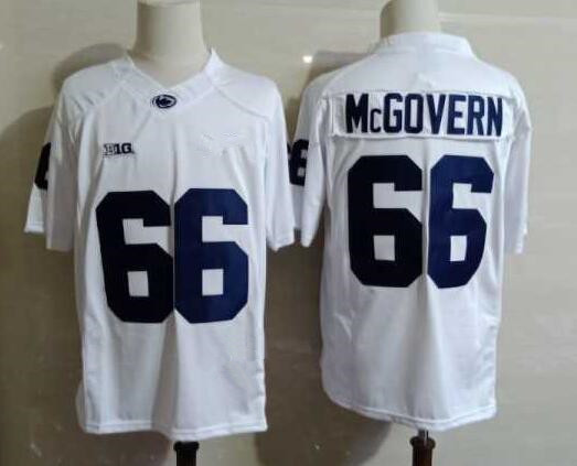 Mens Penn State Nittany Lions #66 Connor McGovern White Football Jersey -with Name