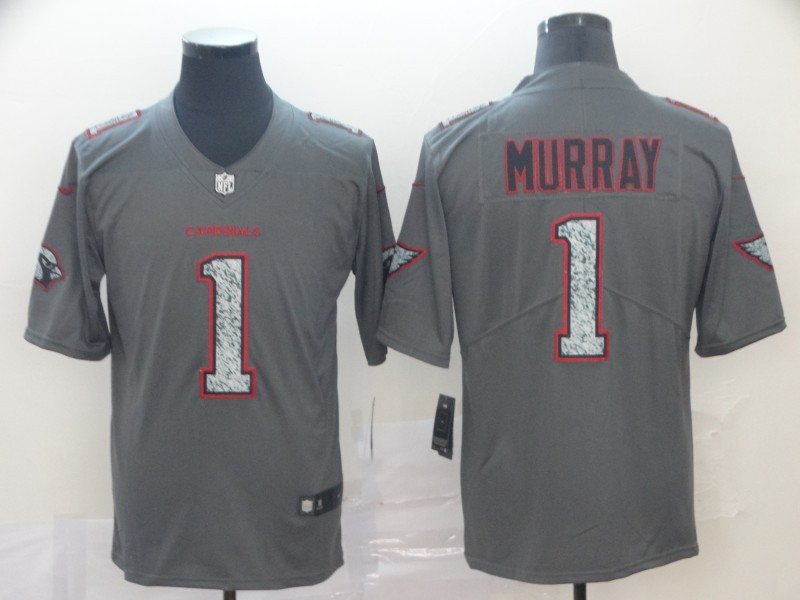 Men's Arizona Cardinals #1 Kyler Murray NFL Pro Line Gray Static Fashion Jersey