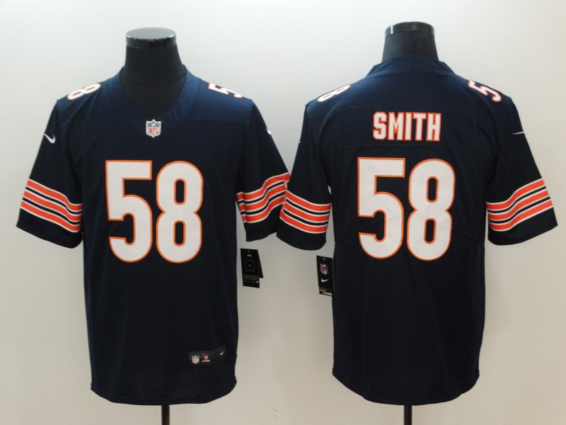 Men's Chicago Bears #58 Roquan Smith Nike Navy Vapor Limited Footbll Jersey