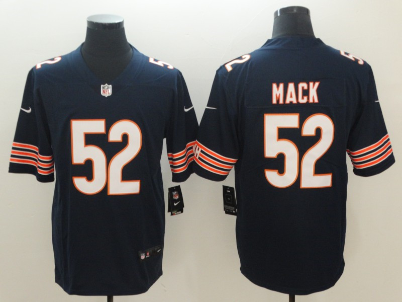 Men's Chicago Bears #52 Khalil Mack Nike Navy Vapor Limited Footbll  Jersey