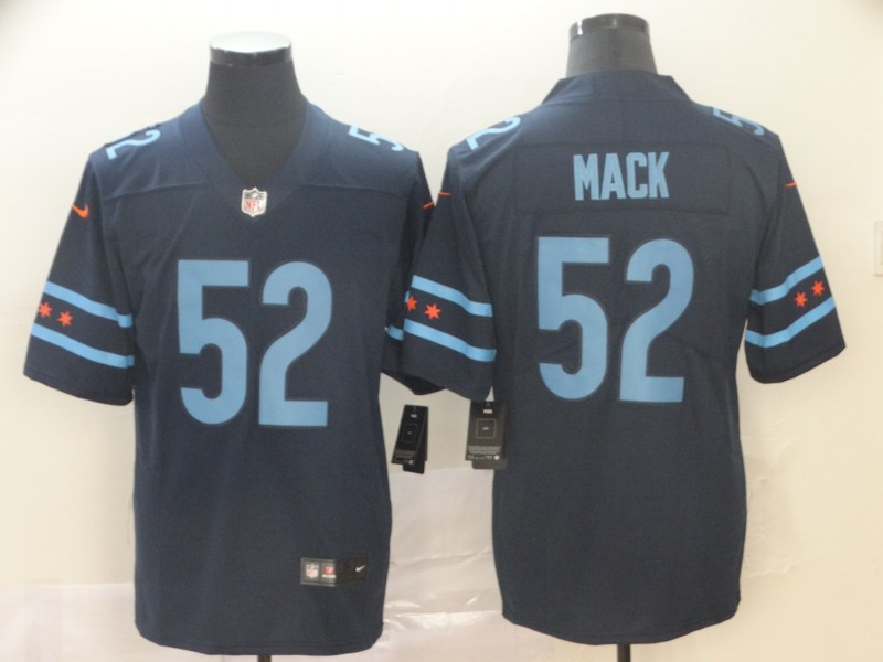 Men's Chicago Bears #52 Khalil Mack Nike Navy NFL City Edition Vapor Footbll Jersey
