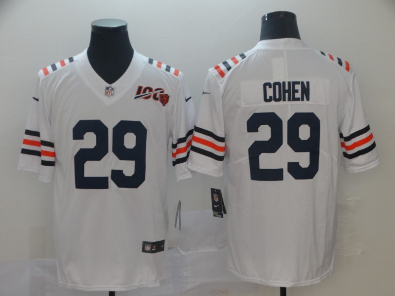 Men's Chicago Bears #29 Tarik Cohen Nike White 100th Season Alternate Classic Limited Jersey