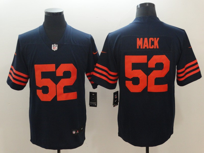 Men's Chicago Bears #52 Khalil Mack Nike Navy Orange Vapor Limited Jersey