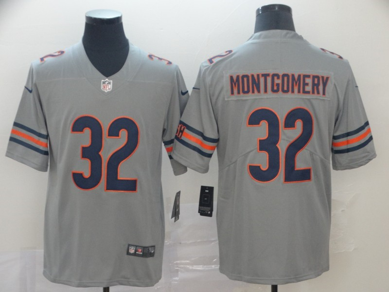 Men's Chicago Bears #32 David Montgomery Nike Gray Inverted Legend Jersey
