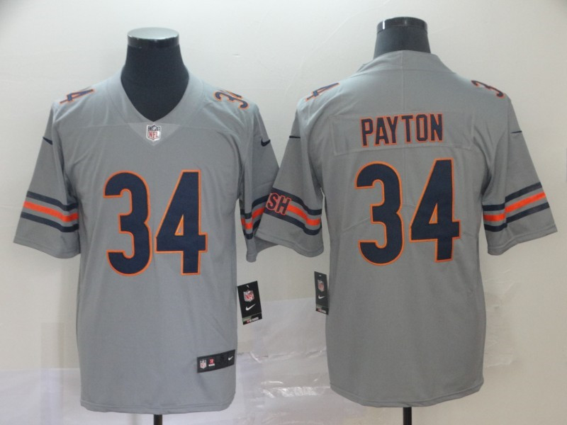 Men's Chicago Bears #34 Walter Payton Grey Nike Inverted Legend Jersey
