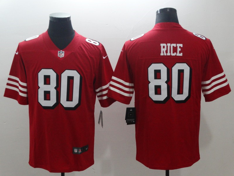 Men's San Francisco 49ers #80 Jerry Rice Nike Red Vapor Untouchable Color Rush Limited Player Jersey