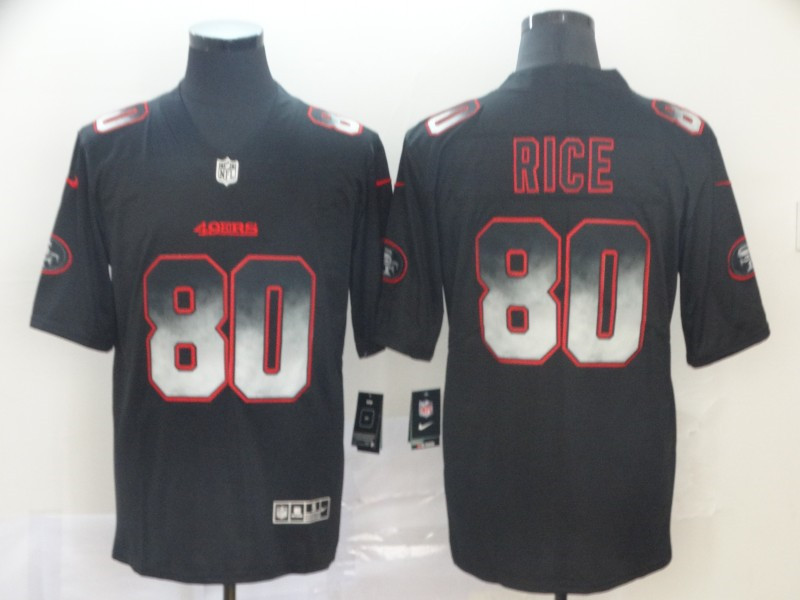 Men's San Francisco 49ers #80 Jerry Rice NFL TEAMS Black Smoke Fashion Limited Jersey