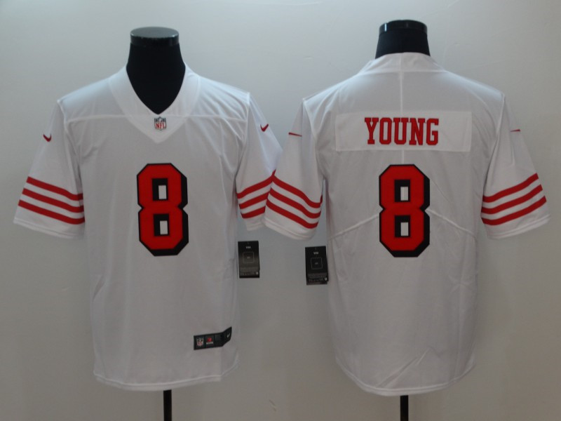 Men's San Francisco 49ers #8 Steve Young Nike White Vapor Untouchable Color Rush Limited Player Jersey