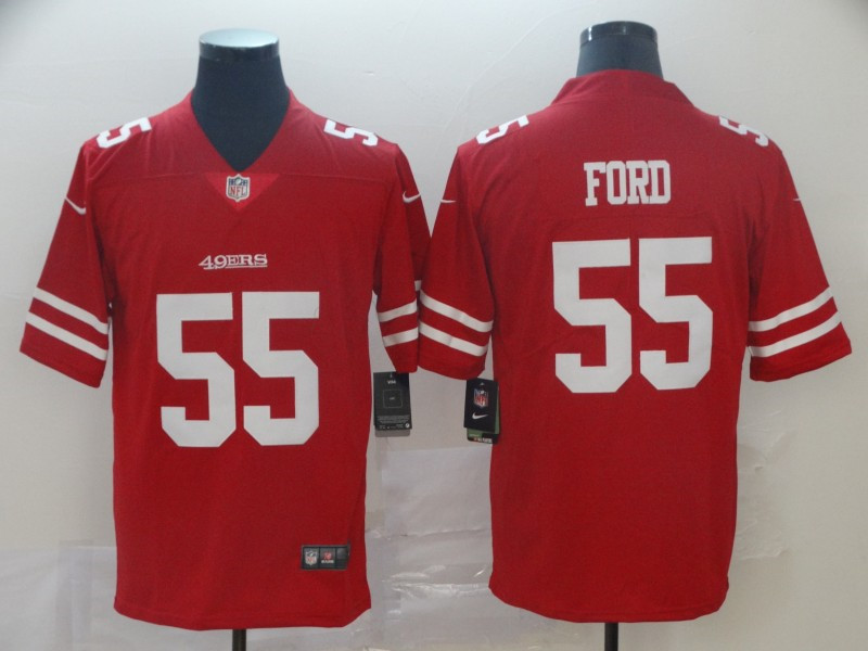 Men's San Francisco 49ers #55 Dee Ford Nike Scarlet Vapor Limited Player Jersey