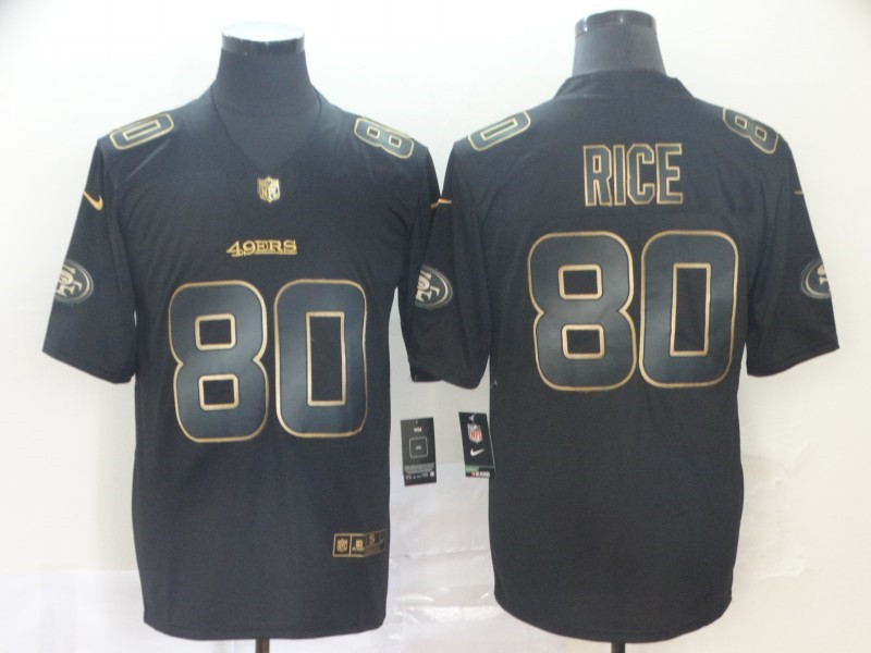 Men's San Francisco 49ers #80 Jerry Rice Nike  NFL Vapor Limited Black Golden Jersey