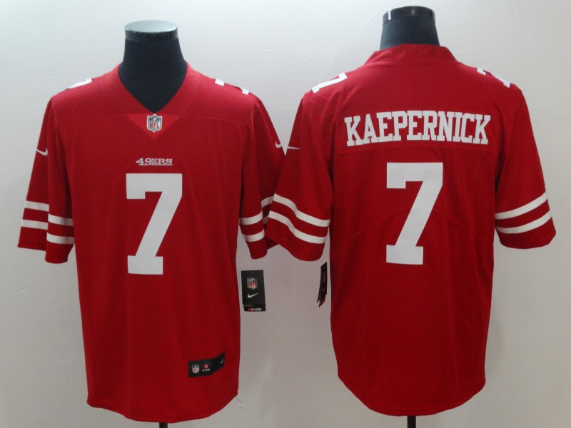 Men's San Francisco 49ers #7 Colin Kaepernick  Nike Scarlet Vapor Limited Player Jersey