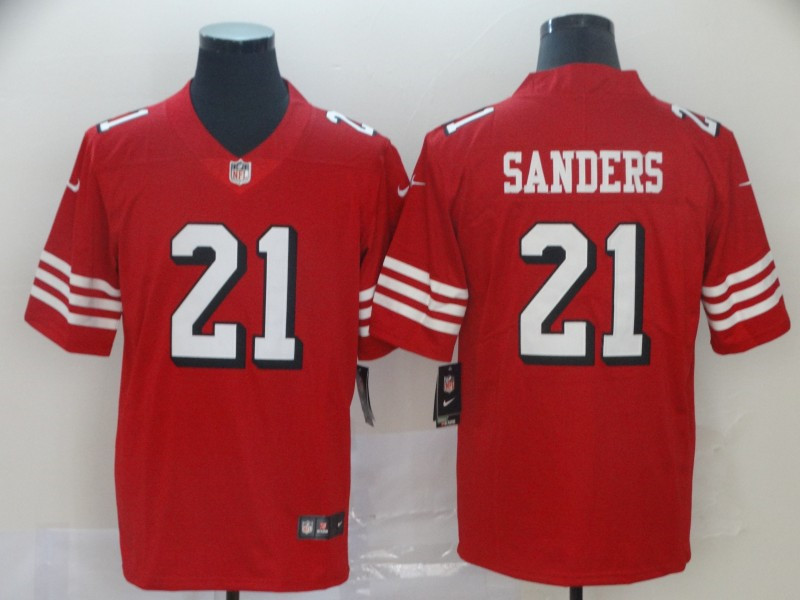 Men's San Francisco 49ers #21 Deion Sanders Nike Red Vapor Untouchable Color Rush Limited Player Jersey