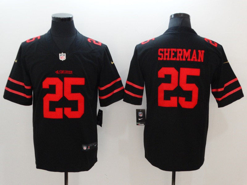 Men's San Francisco 49ers #25 Richard Sherman Nike Black Alternate Vapor Limited Player Jersey