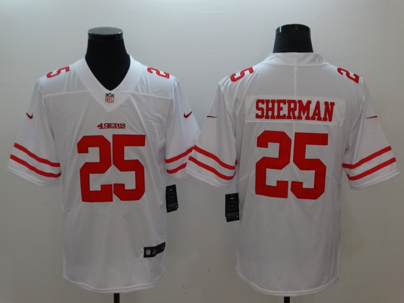 Men's San Francisco 49ers #25 Richard Sherman Nike White Vapor Limited Player Jersey