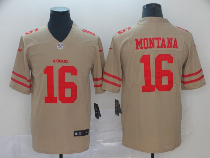 Men's San Francisco 49ers #16 Joe Montana Nike Gold Inverted Limited Player Jersey