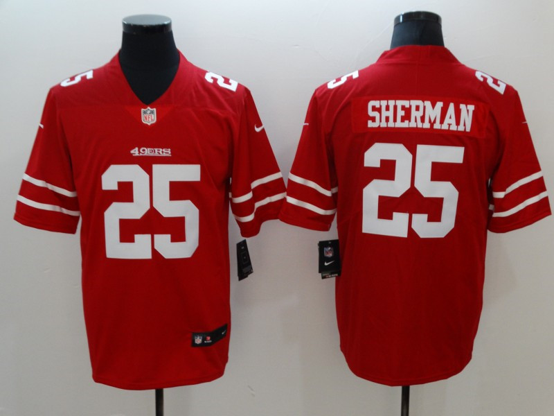 Men's San Francisco 49ers #25 Richard Sherman Nike Scarlet Vapor Limited Player Jersey