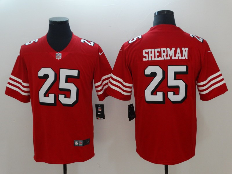 Men's San Francisco 49ers #25 Richard Sherman Nike Red Vapor Untouchable Color Rush Limited Player Jersey