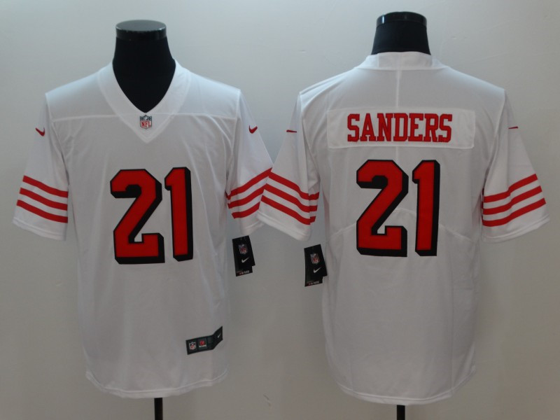Men's San Francisco 49ers #21 Deion Sanders Nike White Vapor Untouchable Color Rush Limited Player Jersey