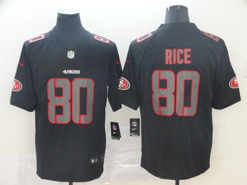 Men's San Francisco 49ers #80 Jerry Rice Nike Fashion Impact Black Limited Jersey