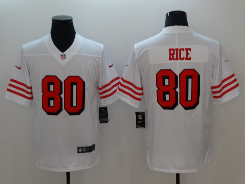 Men's San Francisco 49ers #80 Jerry Rice Nike White Vapor Untouchable Color Rush Limited Player Jersey