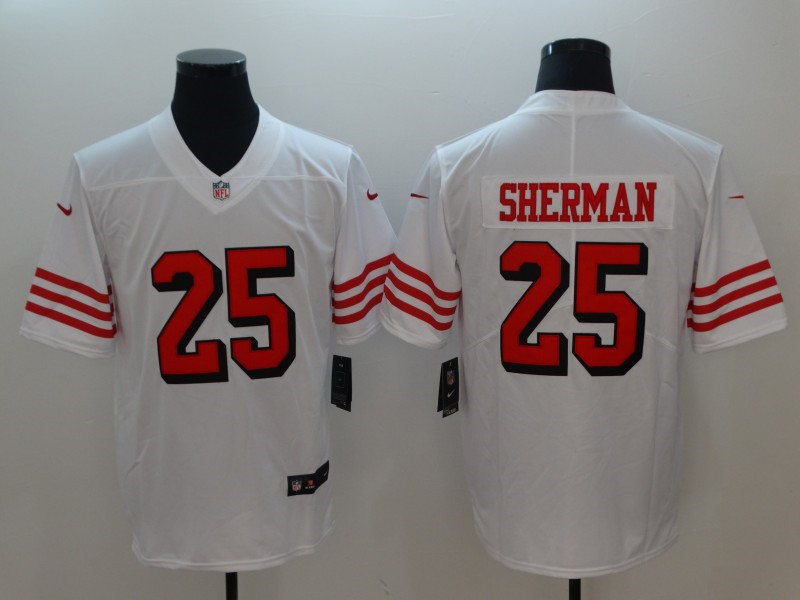 Men's San Francisco 49ers #25 Richard Sherman Nike White Vapor Untouchable Color Rush Limited Player Jersey