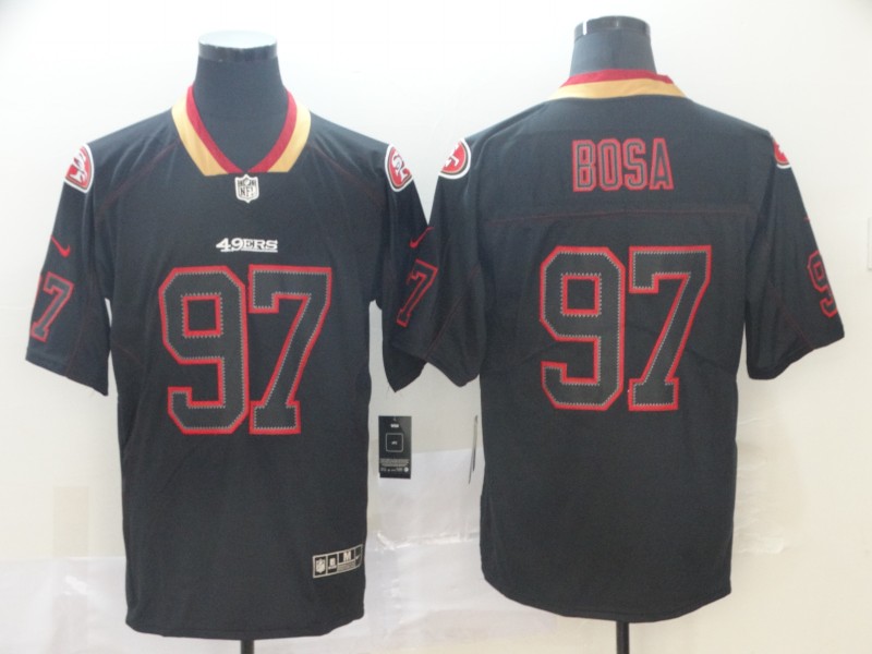 Men's San Francisco 49ers #97 Nick Bosa Nike Lights Out Black Limited Jersey