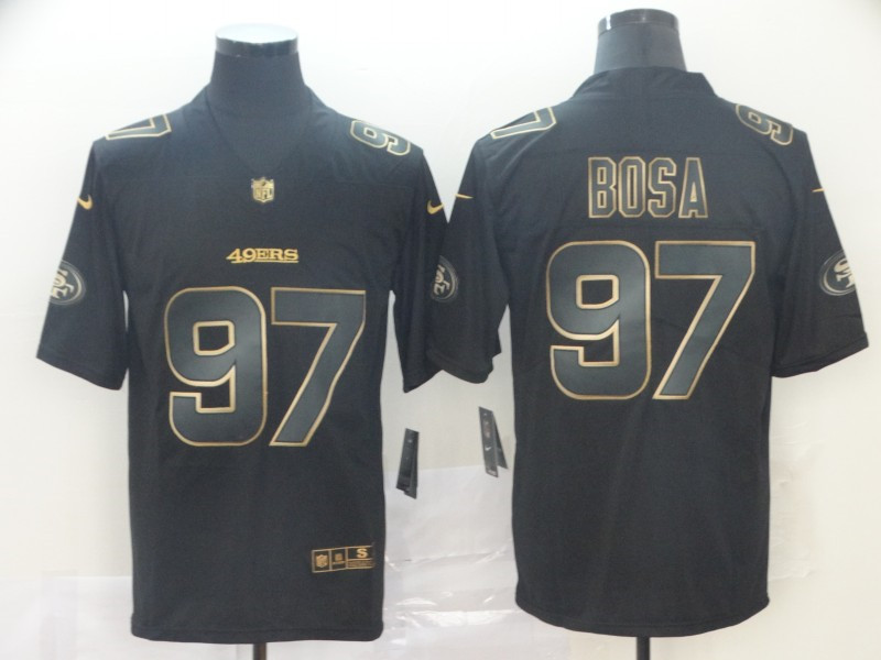 Men's San Francisco 49ers #97 Nick Bosa Nike  NFL Vapor Limited Black Golden Jersey