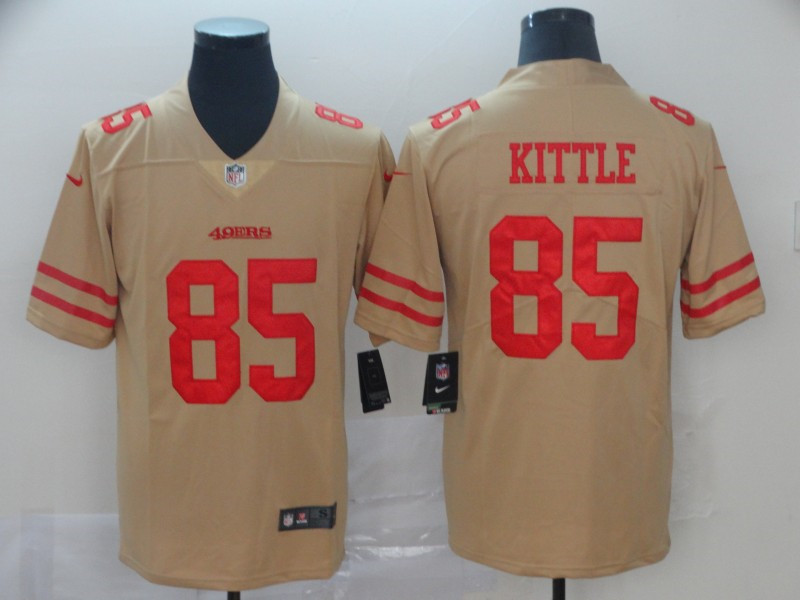 Men's San Francisco 49ers #85 George Kittle Nike Gold Inverted Limited Player Jersey
